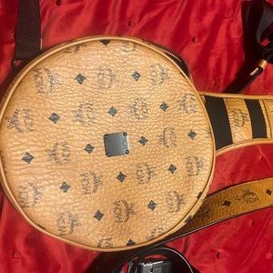 Unisex McM crossover bag cognac color